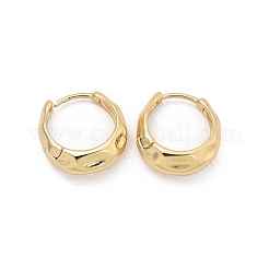 304ステンレススチール製ハンマー加工フープピアス（女性用）  18KGP本金メッキ  18x17x6.5mm&nbsp;EJEW-U060-01B-G