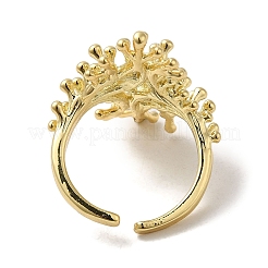 真鍮オープンカフリング  女性用ブランチリング  カドミウムフリー＆鉛フリー  18KGP本金メッキ  2~28.5mm  内径：17mm&nbsp;RJEW-Q778-40G