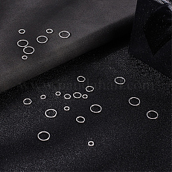 304ステンレススチールオープン丸カン  ラウンド  DIYジュエリー製作用  銀  4~8x0.8mm  20ゲージ  内径：2.4~6.4mm  1000個/セット&nbsp;STAS-BBC0008-82S