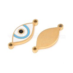 304 Stainless Steel Enamel Sky Blue Eye Links Connector Charms&nbsp;STAS-Z190-04G