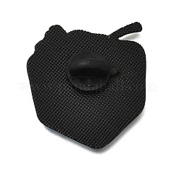 氷塊とイチョウのエナメルピン  バックパックや衣類用の黒色合金製ラペルピンバック  きいろ  31x28mm&nbsp;JEWB-Z052-01EB-01