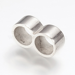 304ステンレススチールマルチ連リンク  レザーコードブレスレット作り用  プラチナ  11x6x3.5mm  穴：4mm&nbsp;STAS-G164-50P