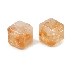 加熱天然シトリンビーズ  キューブ  8.5x8x8mm  穴：1mm&nbsp;G-D307-B06