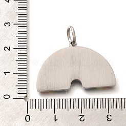 304ステンレススチールエナメルペンダント  虹色  レインボー  19x30x2mm  穴：5.6mm&nbsp;STAS-Z110-03P-02