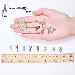 Breast Cancer Awareness Ribbon Carved Word Hope Tibetan Style Pendants and Alloy Enamel Pendants&nbsp;TIBEP-SC0001-17