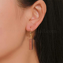 ウォールナットウッドペンダント20個  長方形  サドルブラウン  20x6.5x2.5mm  穴：1.8mm  20個/箱&nbsp;WOOD-CJ0001-25