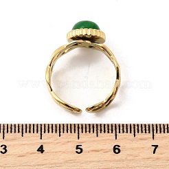 女性用304ステンレススチールカフリング  樹脂と  18KGP本金メッキ  オーバル  12.5x10.5mm&nbsp;RJEW-U062-02A-02G