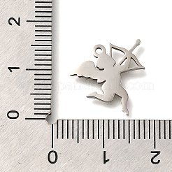 ステンレスペンダント201個  エンジェルチャーム  ステンレス鋼色  15.5x15.5x1mm  穴：1.2mm&nbsp;STAS-R136-12P