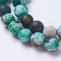 Natural Fire Crackle Agate Bead Strands&nbsp;G-E393-8mm-08