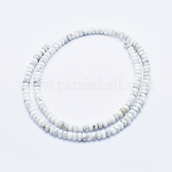 天然石ハウライトビーズ連売り  ロンデル  4~4.5x2~3mm  穴：1mm  約160個/連  15.7インチ（40cm）&nbsp;G-P353-04-4mm