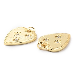 Rack Plating Brass Micro Pave Cubic Zirconia Pendants&nbsp;X-KK-F852-06G