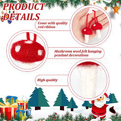 Mushroom Wool Felt Hanging Pendant Decorations&nbsp;AJEW-WH0326-99