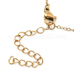 Aluminum & Green Glass Christmas Tree Pendant 304 Stainless Steel Cable Chain Necklaces&nbsp;NJEW-JN05425