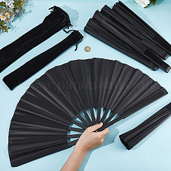 Plastic & Polyester Folding Fan&nbsp;AJEW-DR0002-43
