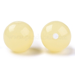 不透明なアクリルビーズ  ラウンド  ライトゴールデンロッドイエロー  16mm  穴：3mm  210個/ 500g&nbsp;OACR-H038-09-02