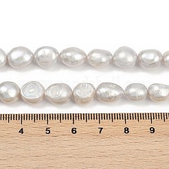 天然養殖淡水パールビーズ連売り  研磨両側  グレード3a+  ゲインボロ  9~10mm  穴：0.7mm  約36~39個/連  13.82~13.90インチ（35.1~35.3cm）&nbsp;PEAR-P064-20K-03E