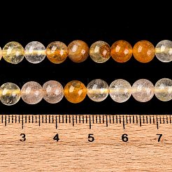 Natural Yellow Hematoid Quartz Round Beads Strands&nbsp;G-F266-09-6mm