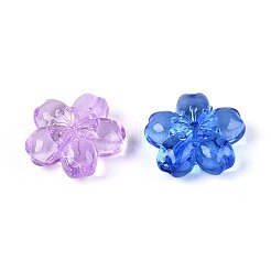 透明なアクリルビーズ  花  ミックスカラー  22.5x23x9~10mm  穴：2.5~3mm&nbsp;TACR-T030-26M