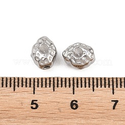 304ステンレススチールビーズ  幾何学  ステンレス鋼色  菱形  8x7x6mm  穴：1.6mm&nbsp;STAS-D394-01C-P