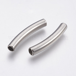 変色しにくい304ステンレススチールチューブビーズ  ステンレス鋼色  25x5mm  穴：3.5mm&nbsp;LS-STAS-P196-21