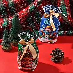 18個 9スタイル クリスマステーマ プラスチック包装ポーチ 巾着袋  長方形  ミックスカラー  17.5x12x0.01cm  2個/スタイル&nbsp;ABAG-FS0001-04