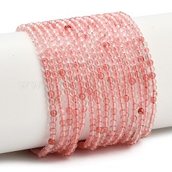 チェリークォーツガラスビーズ連売り  ラウンド  2~2.5mm  穴：0.5mm  約174~178個/連  14.96''~15.16''（38~38.5センチメートル）&nbsp;G-Z116-A09-2mm