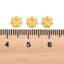 合金のスペーサービーズ  花  24KGP本金メッキ  6x6x2mm  穴：1.6mm&nbsp;FIND-D041-03G