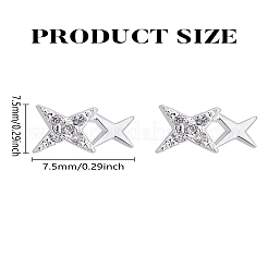 1 Pair Brass Rhinestone Stud Earrings&nbsp;EJEW-LP0004-80