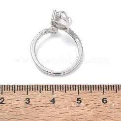 Brass Micro Pave Cubic Zirconia Cuff Open Rings&nbsp;CU-CBAEC29-08P