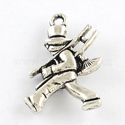 チベット風煙突掃除人合金ペンダント  カドミウムフリー＆鉛フリー  アンティークシルバー  20x14x4mm  穴：1.5mm&nbsp;X-TIBEP-Q054-08AS-RS