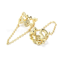 Rack Plating Brass Micro Pave Cubic Zirconia Cuff Earring&nbsp;EJEW-C086-17G