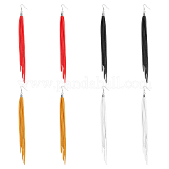 フェイクスエードタッセルイヤリング 4組 4色  鉄のピンが付いた長いぶら下がりイヤリング  ミックスカラー  205mm  1ペア/カラー&nbsp;EJEW-FI0003-10
