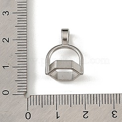304ステンレススチールペンダントベイル  六角  ステンレス鋼色  18x13.5x10mm  穴：3mm&nbsp;KK-F364-01P