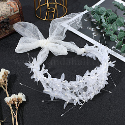 Alloy with Plastic Imitation Pearl Mesh Headpiece Cap&nbsp;AJEW-WH20054-127