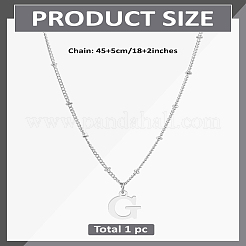 1Pc Brass Chain & 304 Stainless Steel Letter Pendant Necklaces&nbsp;NJEW-LP0001-35G-P