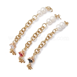 3Pcs 304 Stainless Steel Rolo & Paperclip Chain Bracelets&nbsp;BJEW-JB12689