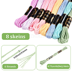 8 Skeins 8 Colors Polyester Sewing Thread&nbsp;OCOR-WH20074-09A