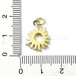 真鍮チャーム  カドミウムフリー＆ニッケルフリー＆鉛フリー  太陽  18KGP本金メッキ  16x12.5x2mm  穴：3mm&nbsp;KK-H475-40G-01