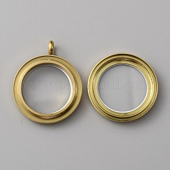 304 Stainless Steel Locket Pendants&nbsp;STAS-WH0027-44G