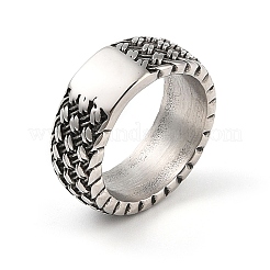 Steampunk Style 304 Stainless Steel Wide Band Rings&nbsp;RJEW-R316-01AS-B