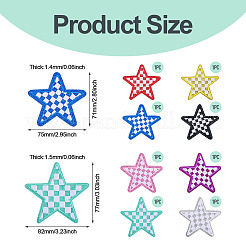 8Pcs 2 Styles Star with Lattice Computerized Embroidery Polyester Iron on/Sew on Patches&nbsp;PATC-TAC0001-28