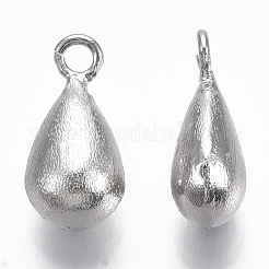 真鍮チャーム  ニッケルフリー  テクスチャー  プラチナメッキ  14.5x7x5.5mm  穴：1.6mm&nbsp;KK-R130-026P-NF