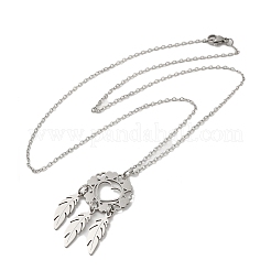 Non-Tarnish 201 Stainless Steel Pendnat Necklace with Cable Chains&nbsp;NJEW-E102-01P-03