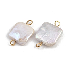 Natural Freshwater Pearl Keshi Pearl Square Connector Charms&nbsp;STAS-D378-10G
