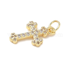 Brass Micro Pave Cubic Zirconia Pendants&nbsp;KK-I379-13G-02