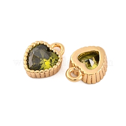 Brass Micro Pave Cubic Zirconia Charms&nbsp;KK-Z066-02G