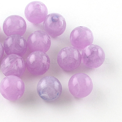 ラウンド天然石風アクリルビーズ  ミックスカラー  6mm  穴：1.5mm  約176個/20g&nbsp;Y-OACR-R029-6mm-M