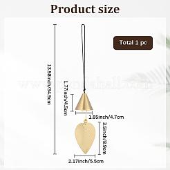 真鍮製ベルペンダント  コーン  ゴールドカラー  345mm  ベル：45x47mm&nbsp;HJEW-WH20816-010G-E