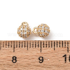 Brass Micro Pave Clear Cubic Zirconia Charms&nbsp;KK-T082-05G