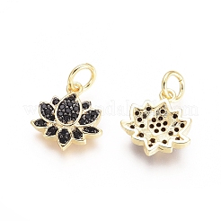 Brass Micro Pave Cubic Zirconia Charms&nbsp;ZIRC-G161-22